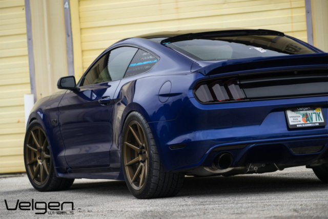 Deep Impact Blue S550 Mustang GT Velgen Wheels VMB9 Bronze-3