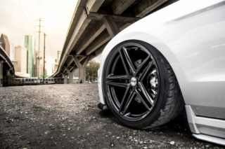 Bagged and Boosted S197 Mustang Showcasing Vossen Wheels
